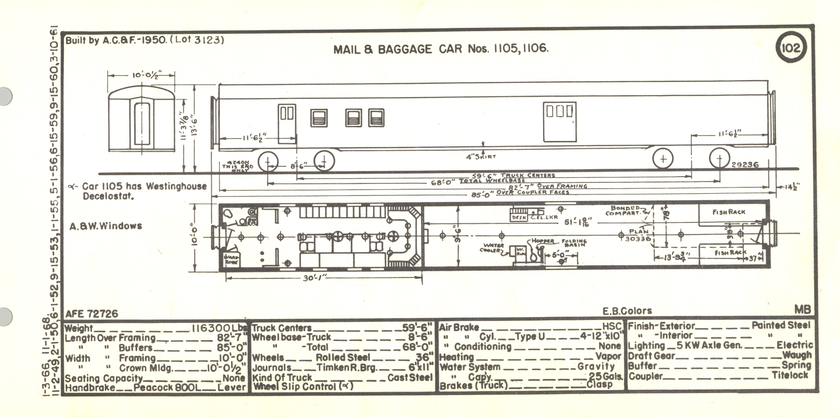 RPO Baggage Car Diagram